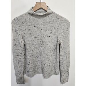 Madewell Womens Grey Donegal Merino Wool Blend Mock Neck Sweater Small S